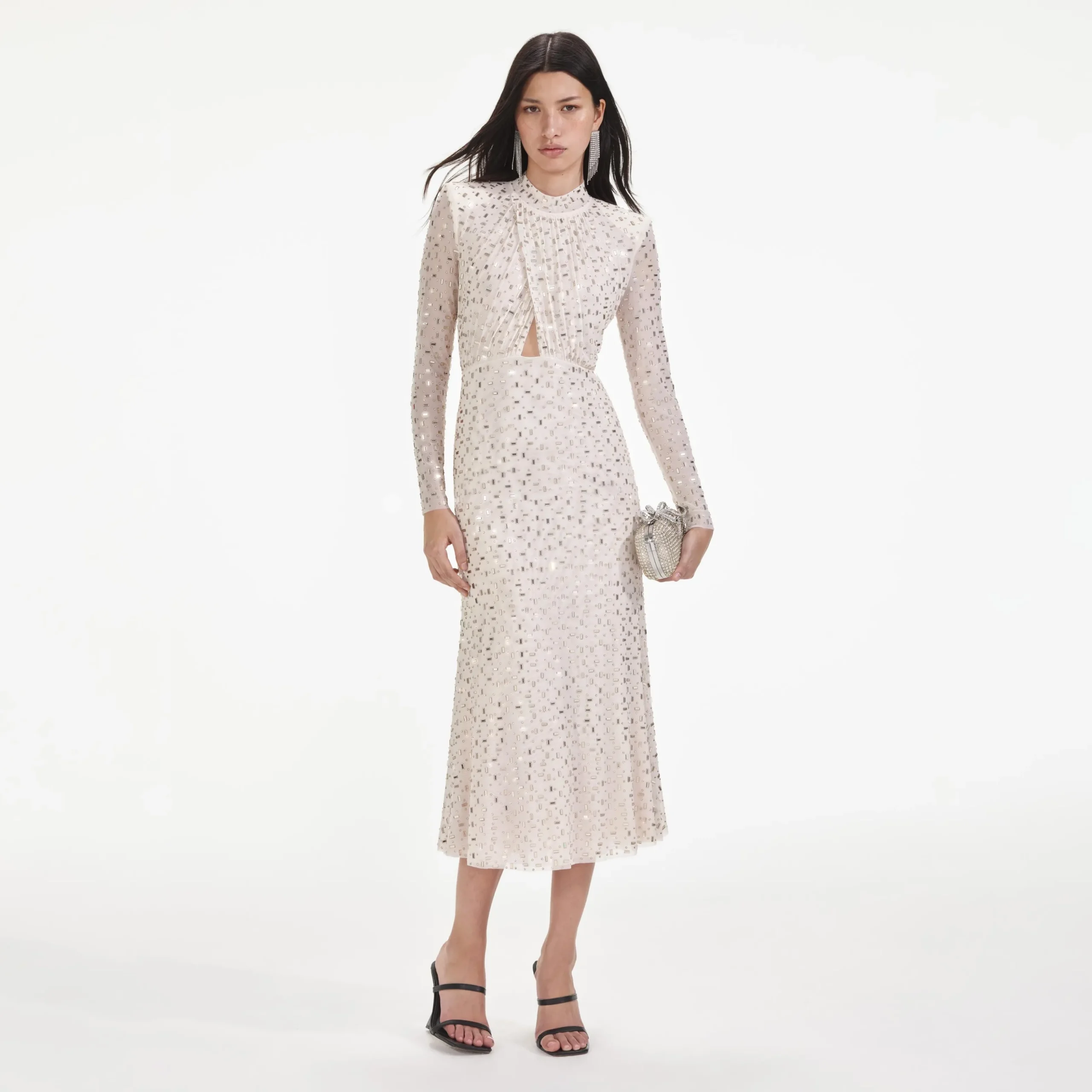 Rhinestone Mesh Midi Dress^self-portrait Discount