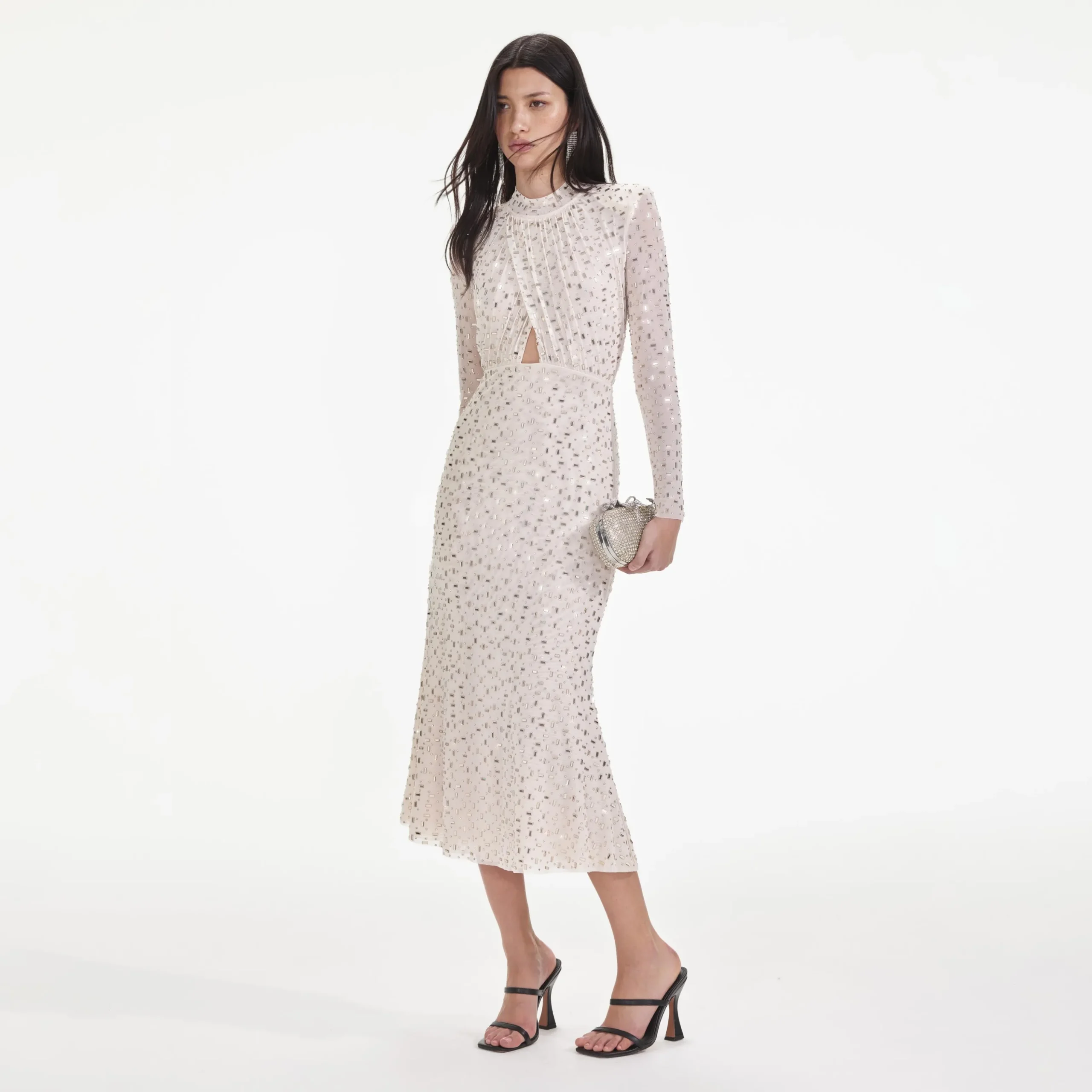 Rhinestone Mesh Midi Dress^self-portrait Discount