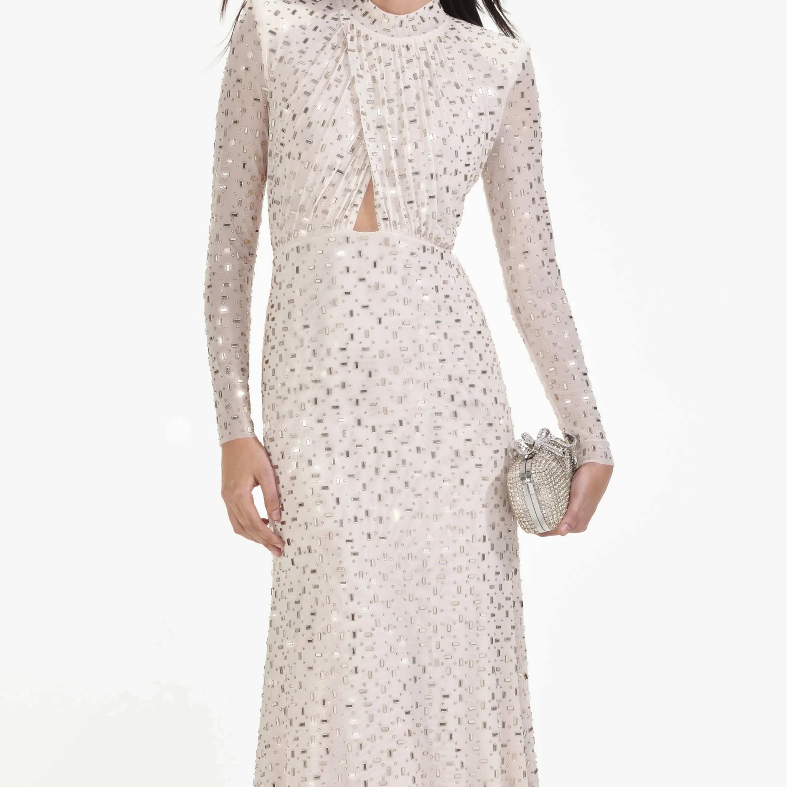 Rhinestone Mesh Midi Dress^self-portrait Discount