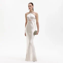 Satin Diamante Maxi Dress^self-portrait Outlet
