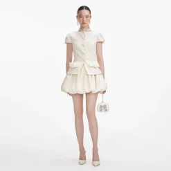 Boucle Bow Detail Mini Dress^self-portrait Sale