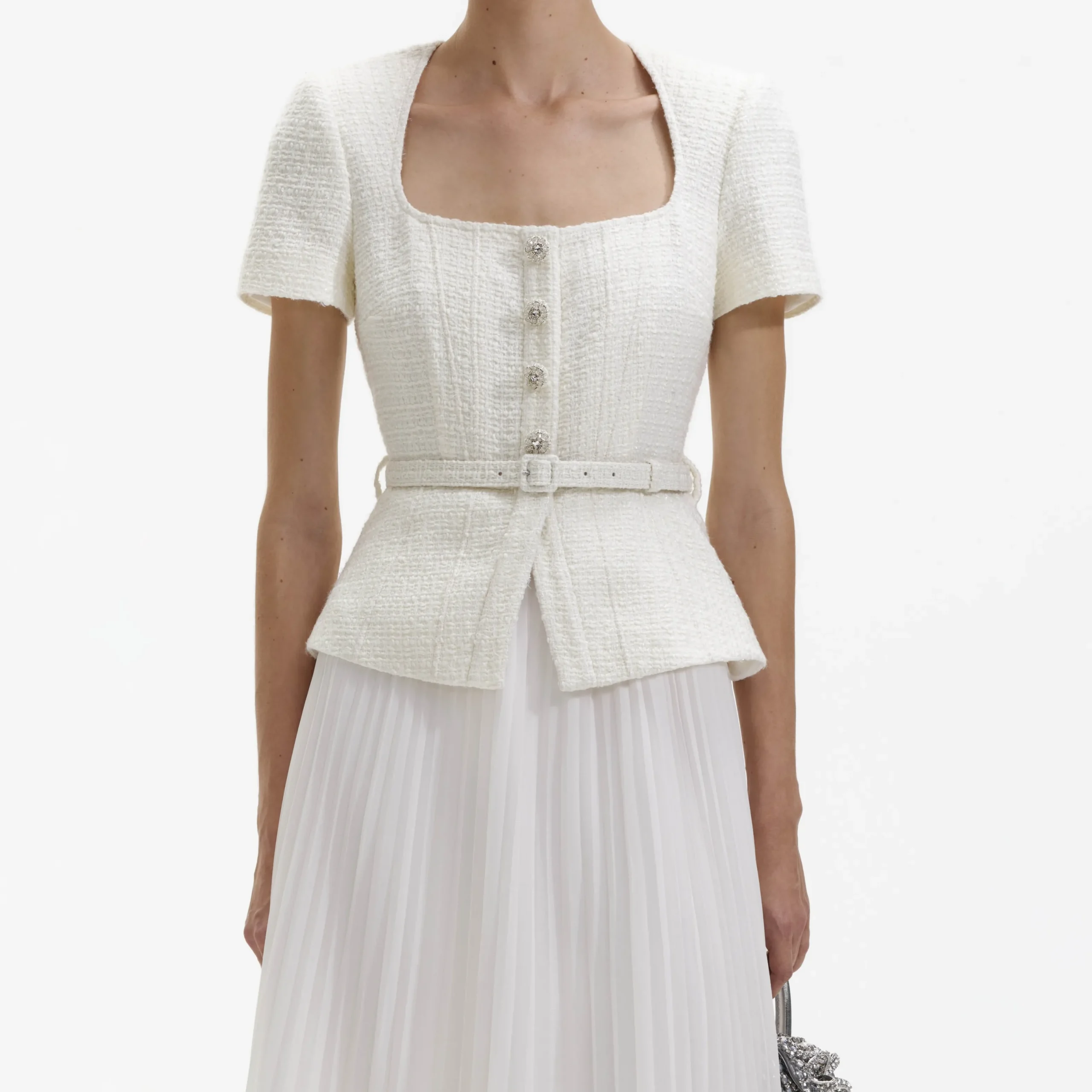 Boucle Chiffon Midi Dress^self-portrait Hot