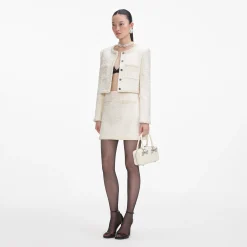 Boucle Pearl Trim Jacket^self-portrait Online