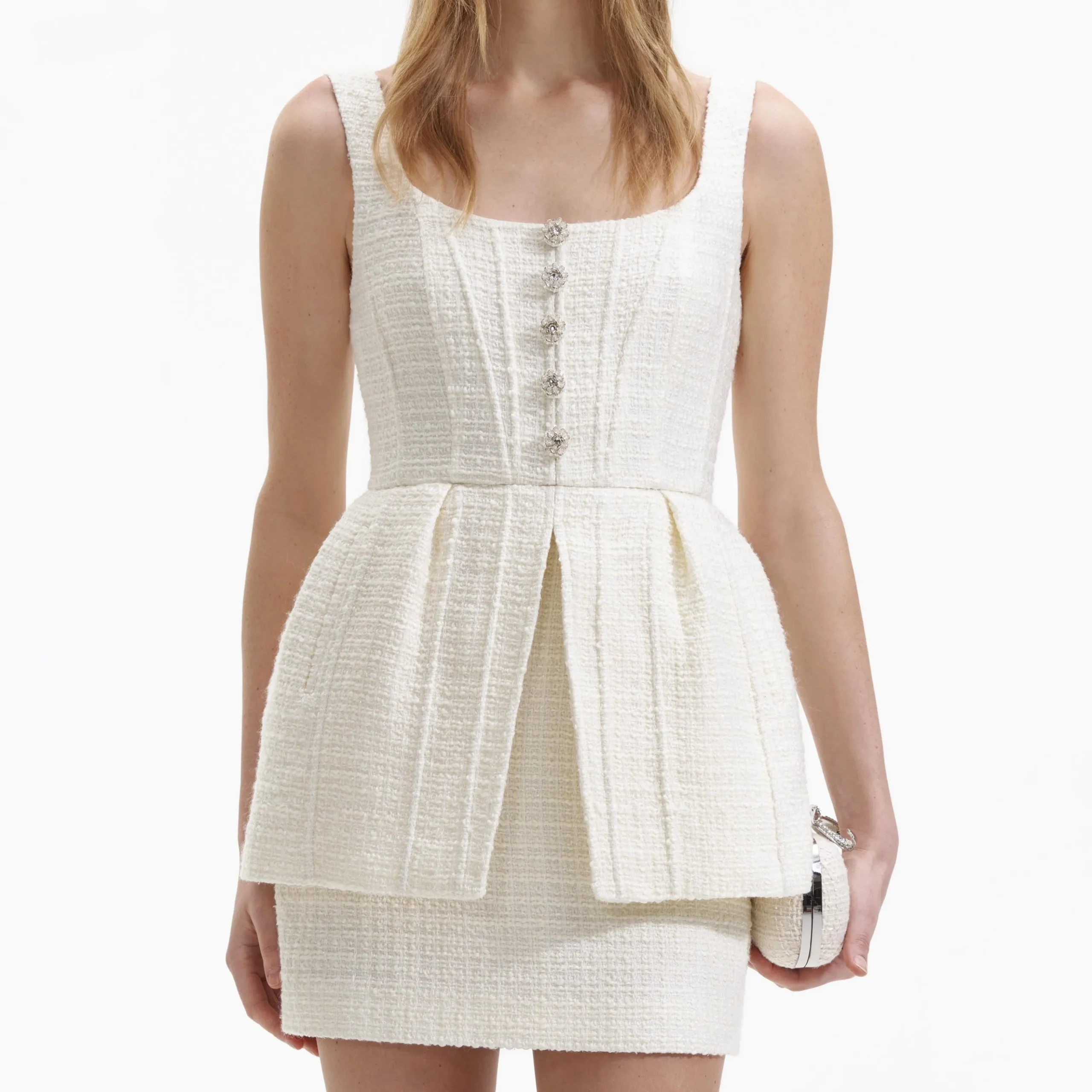 Boucle Peplum Mini Dress^self-portrait Sale