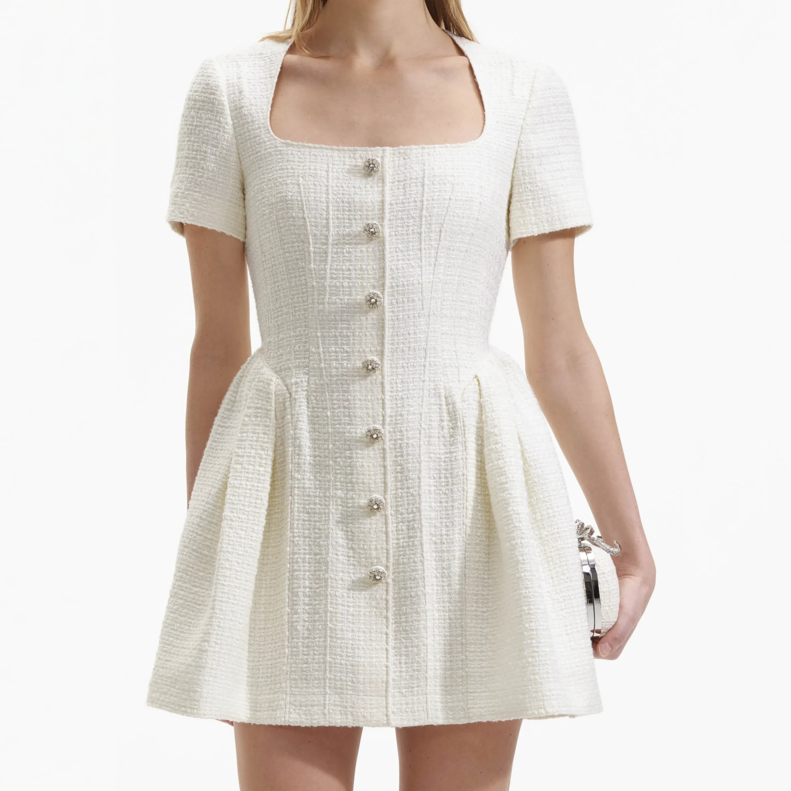 Boucle Short Sleeve Mini Dress^self-portrait Discount