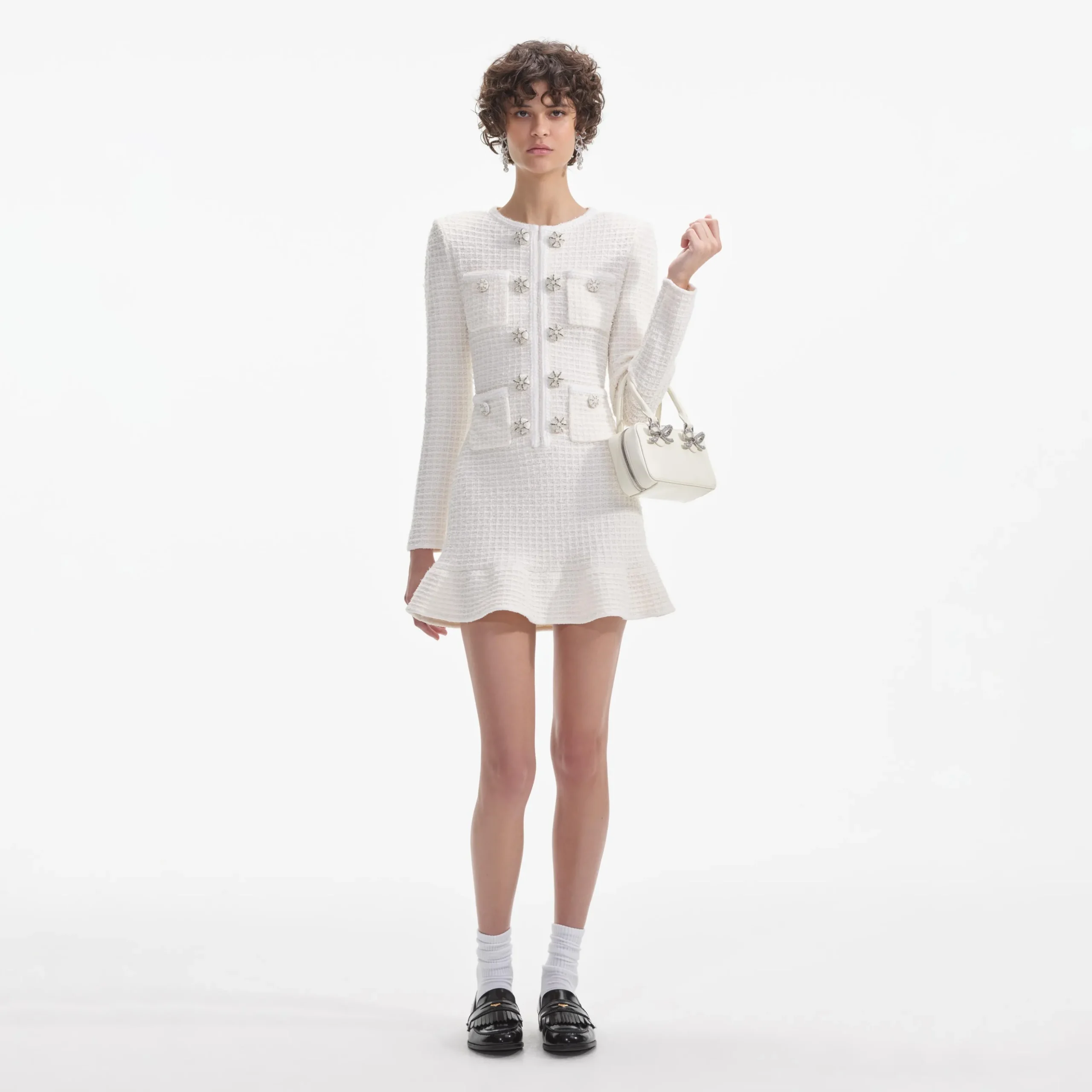 Buttoned Knit Mini Dress^self-portrait Store
