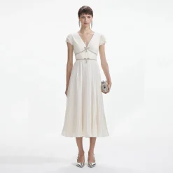 Chiffon Pleated Midi Dress^self-portrait Discount