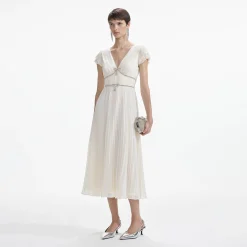 Chiffon Pleated Midi Dress^self-portrait Discount