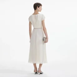 Chiffon Pleated Midi Dress^self-portrait Discount