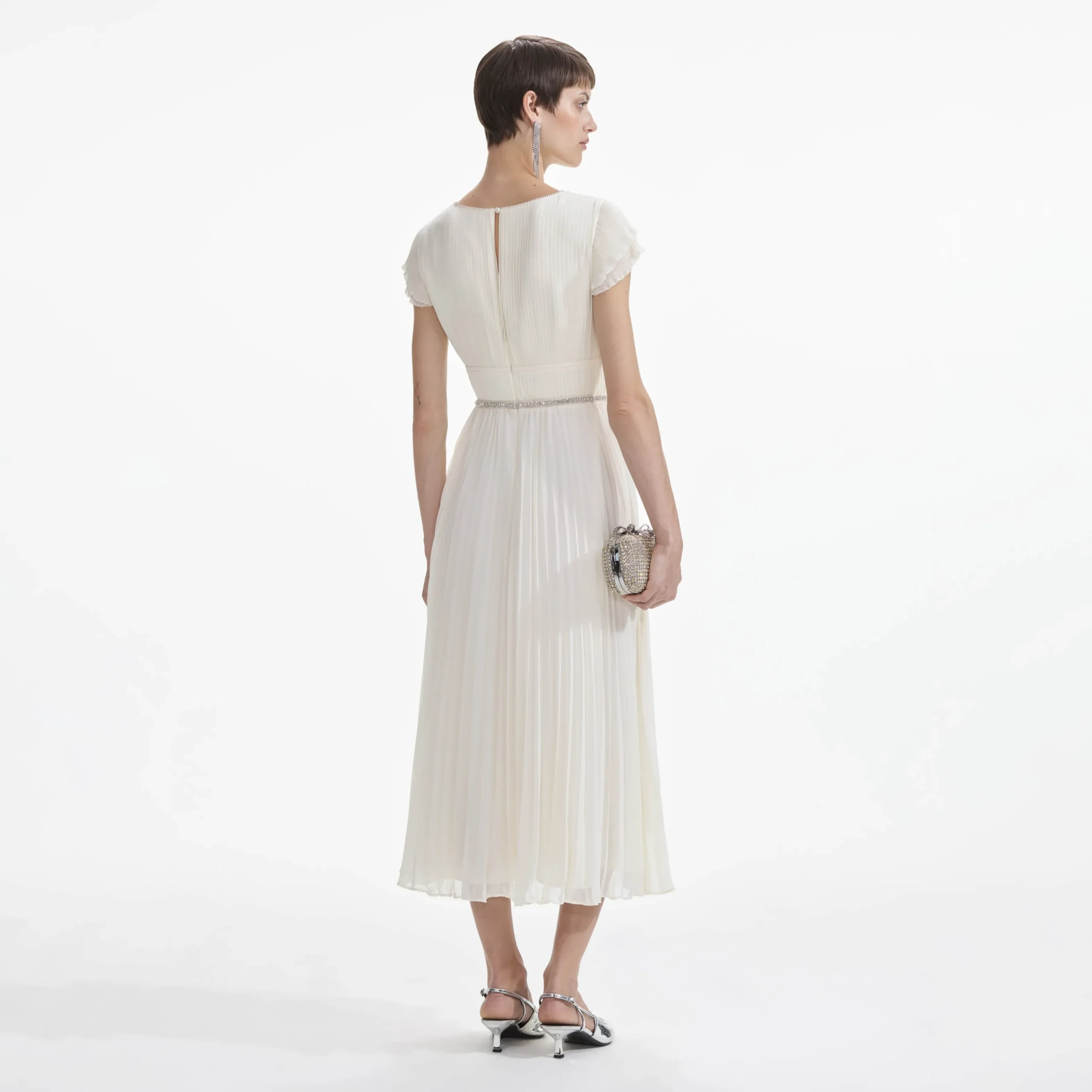 Chiffon Pleated Midi Dress^self-portrait Discount
