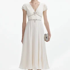 Chiffon Pleated Midi Dress^self-portrait Discount