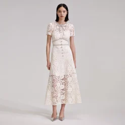 Cord Lace Bow Midi Dress^self-portrait Outlet
