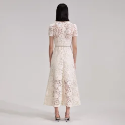 Cord Lace Bow Midi Dress^self-portrait Outlet