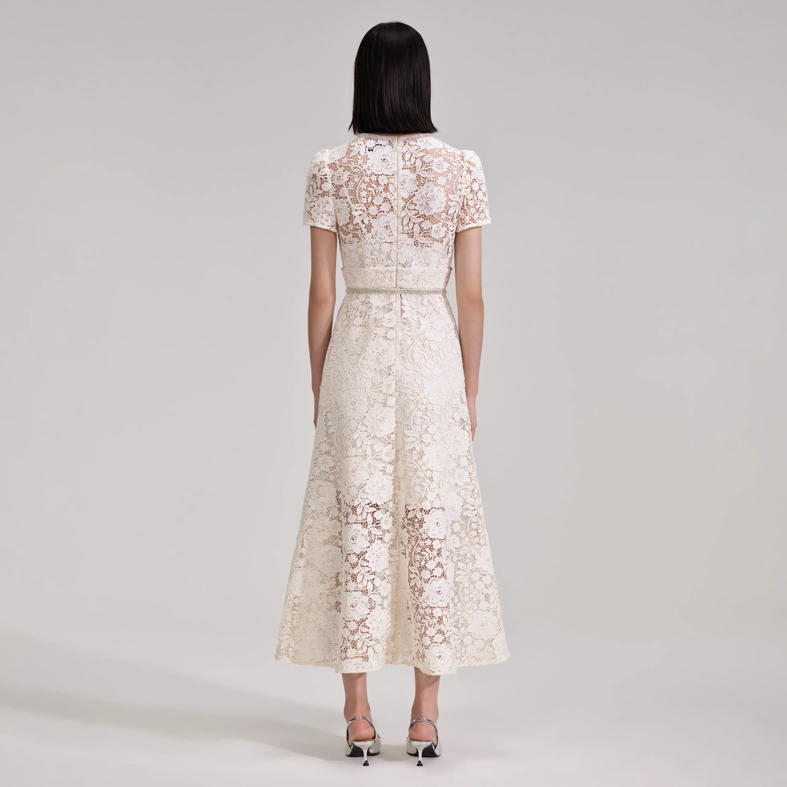 Cord Lace Bow Midi Dress^self-portrait Outlet