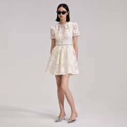 Cord Lace Bow Mini Dress^self-portrait New