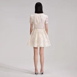Cord Lace Bow Mini Dress^self-portrait New