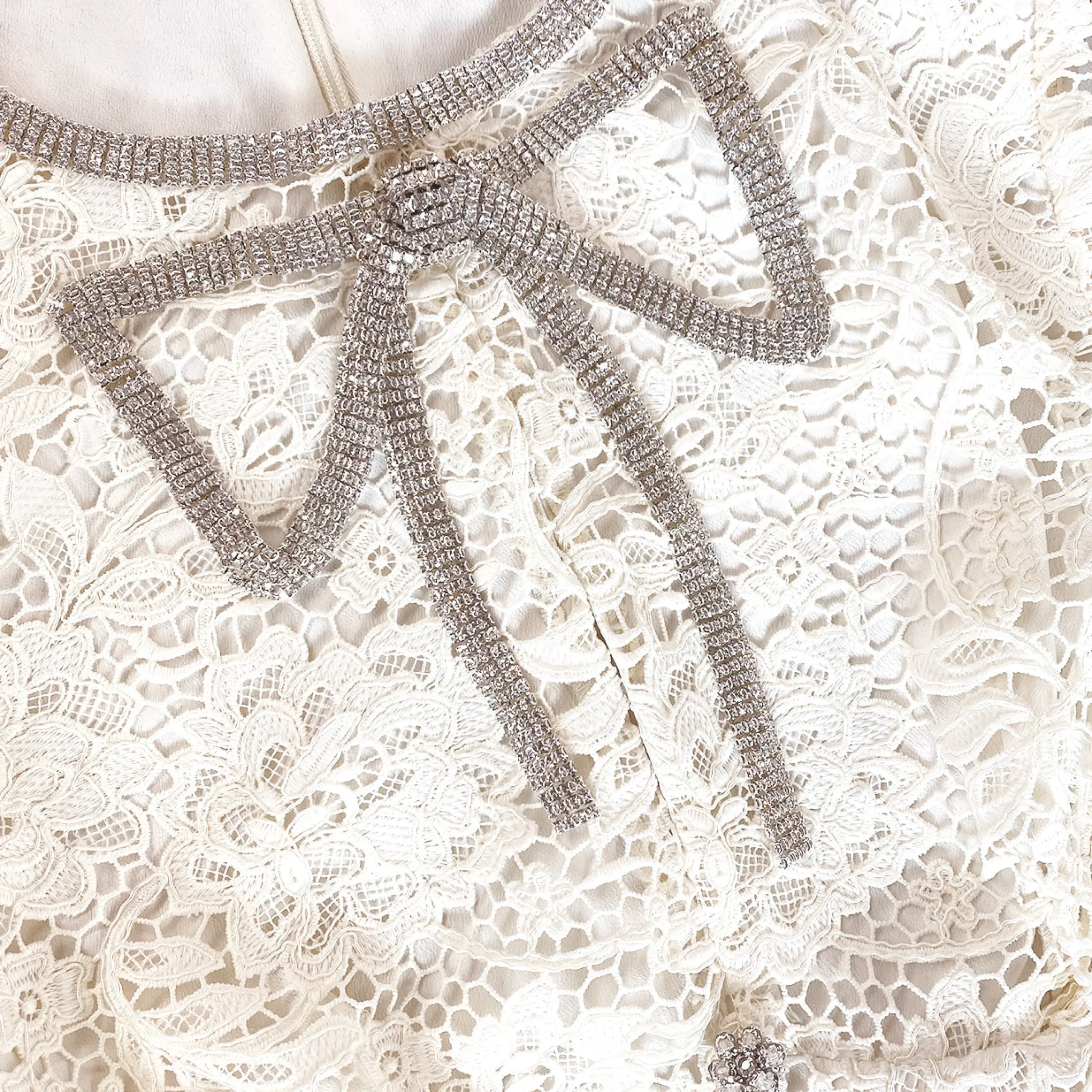 Cord Lace Bow Mini Dress^self-portrait New