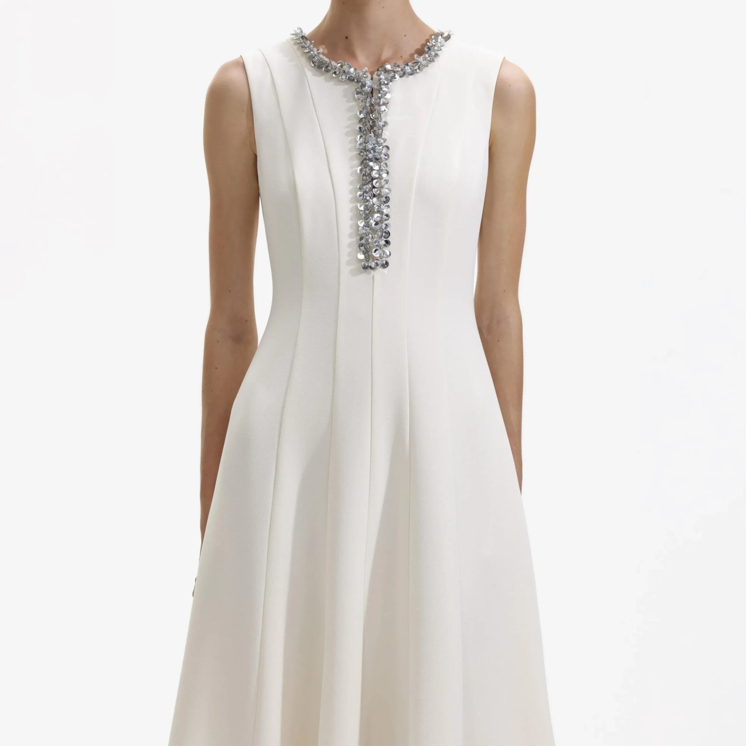 Crepe Embellished Midi Dress^self-portrait Best Sale