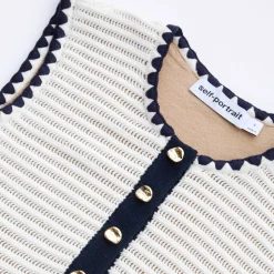 Crochet Contrast Trim Mini Dress^self-portrait Cheap