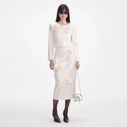 3D Flower Satin Midi Skirt^self-portrait Clearance