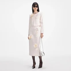 3D Flower Satin Midi Skirt^self-portrait Clearance