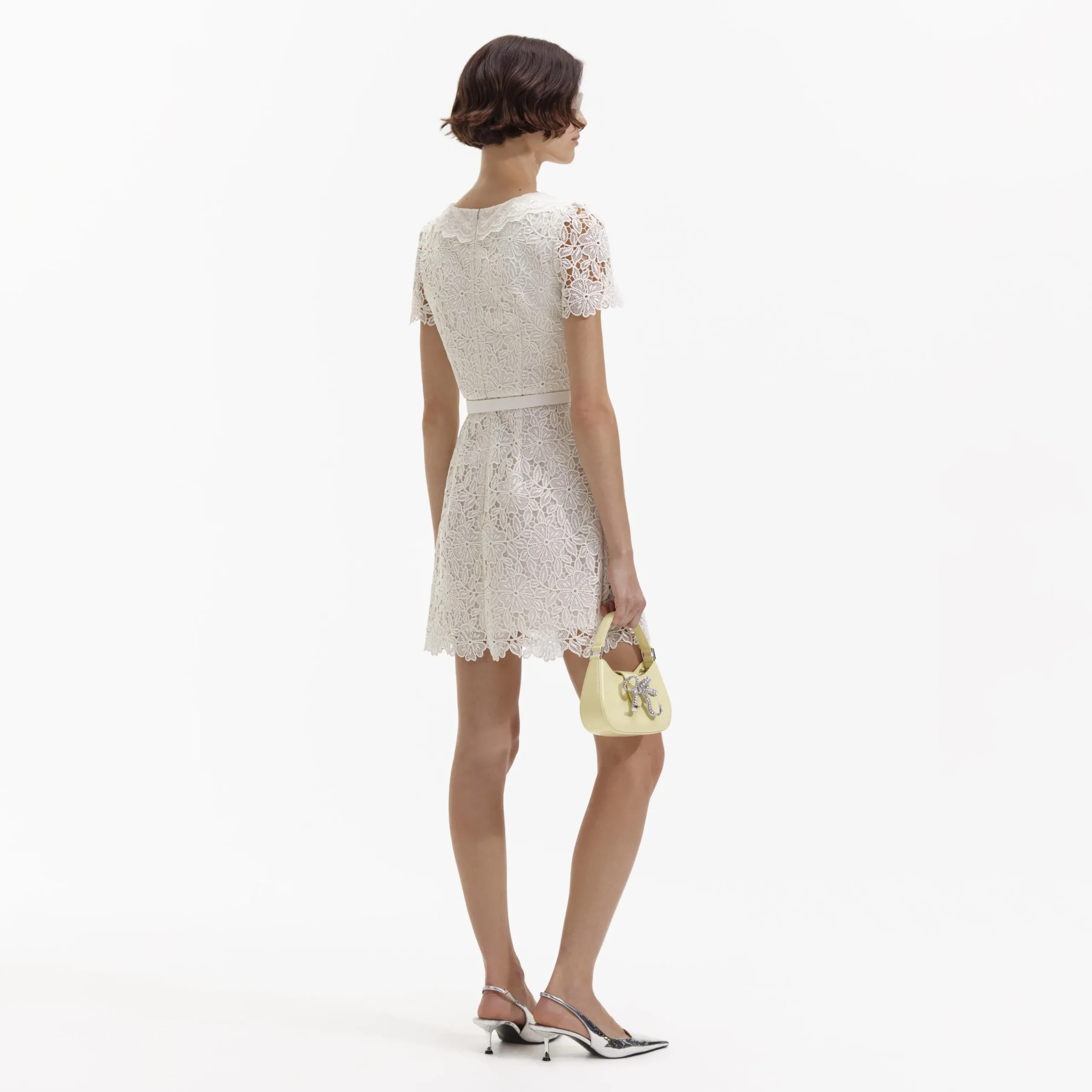 Guipure Lace Button Mini Dress^self-portrait Store