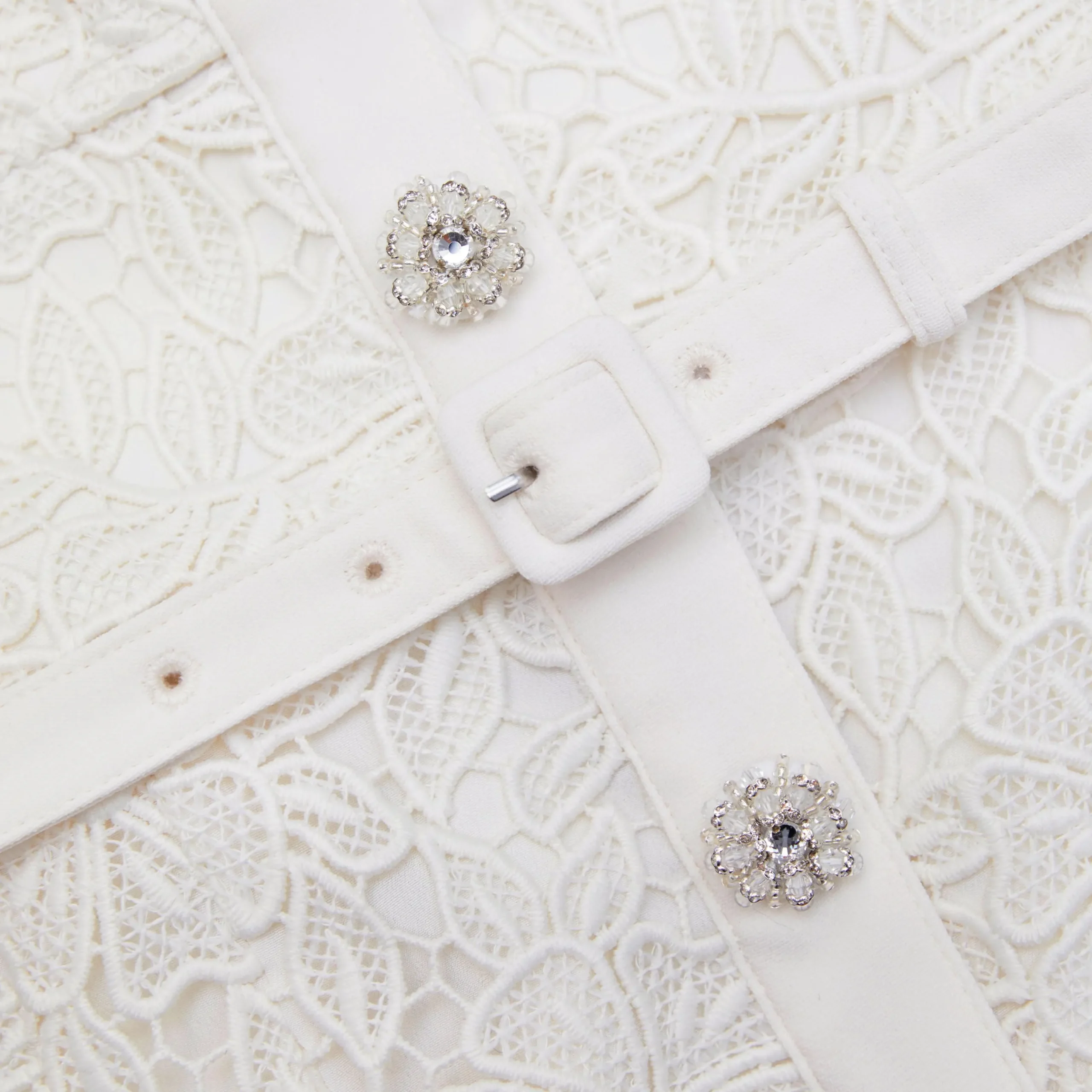 Guipure Lace Button Mini Dress^self-portrait Store