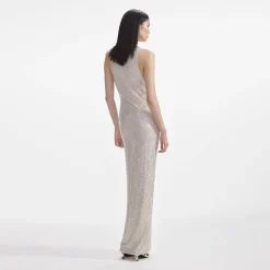Mesh Rhinestone Maxi Dress^self-portrait Sale