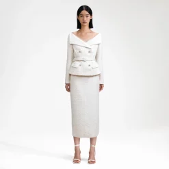 Off Shoulder Boucle Midi Dress^self-portrait Flash Sale