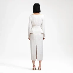 Off Shoulder Boucle Midi Dress^self-portrait Flash Sale