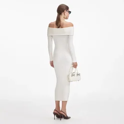 Off Shoulder Knit Midi Dress^self-portrait Outlet