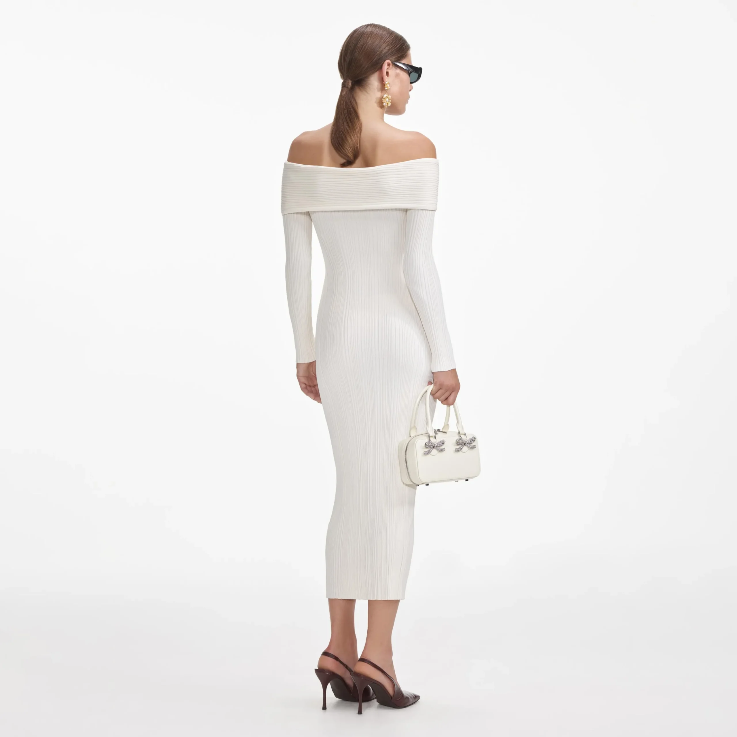 Off Shoulder Knit Midi Dress^self-portrait Outlet