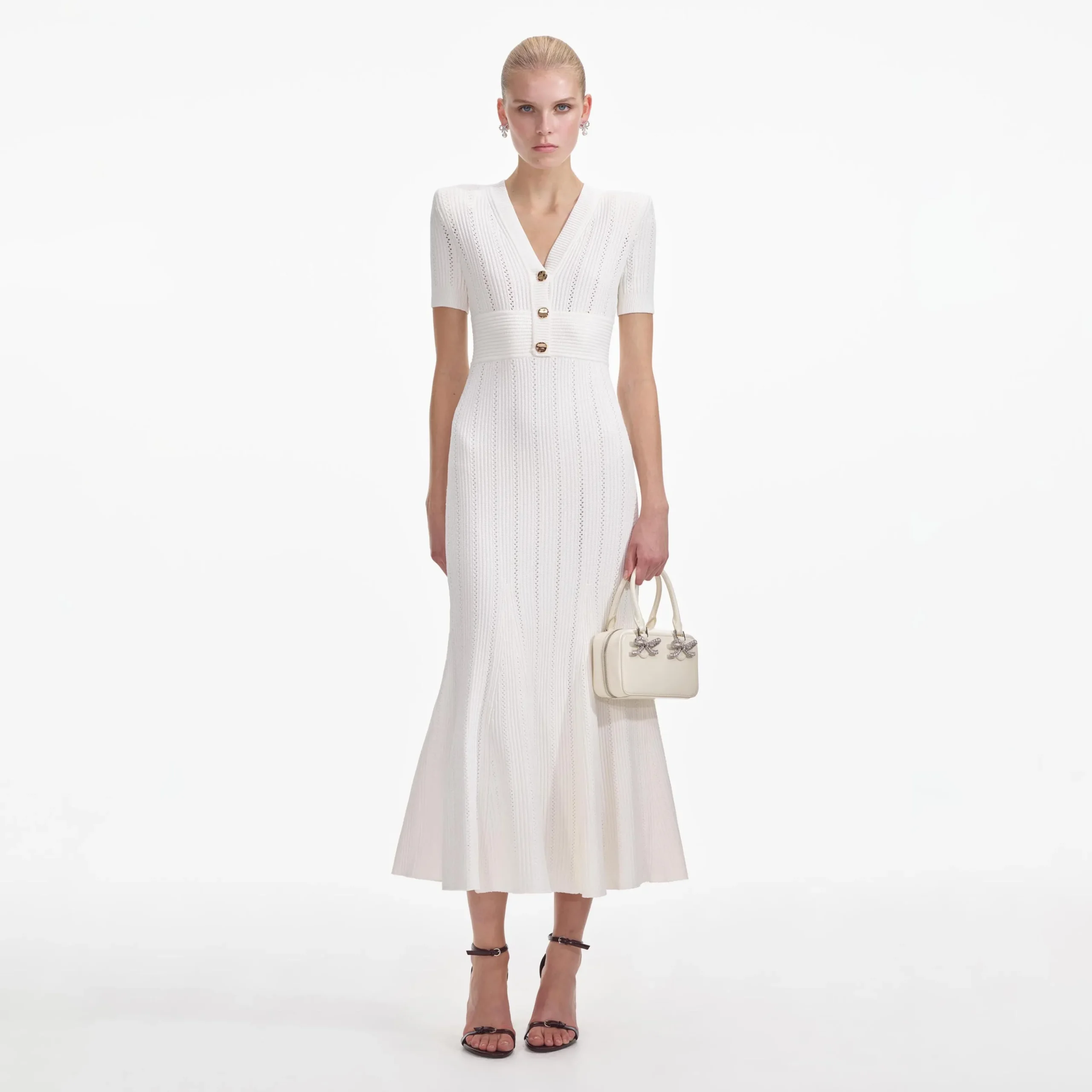 Pointelle Knit Midi Dress^self-portrait Hot
