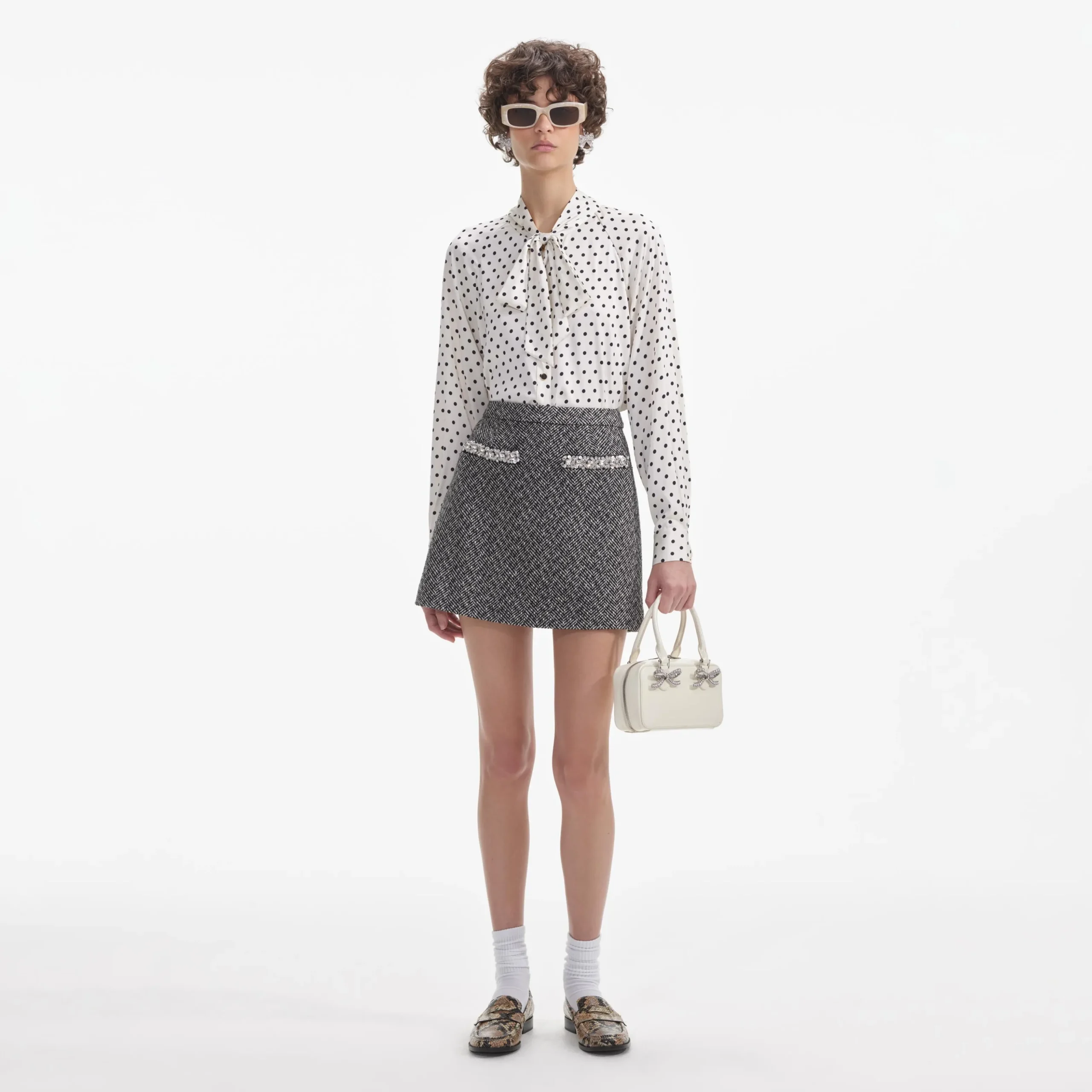 Polka Dot Satin Blouse^self-portrait Online