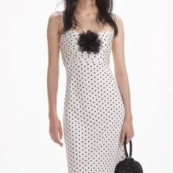 Polka Dot Satin Maxi Dress^self-portrait Cheap