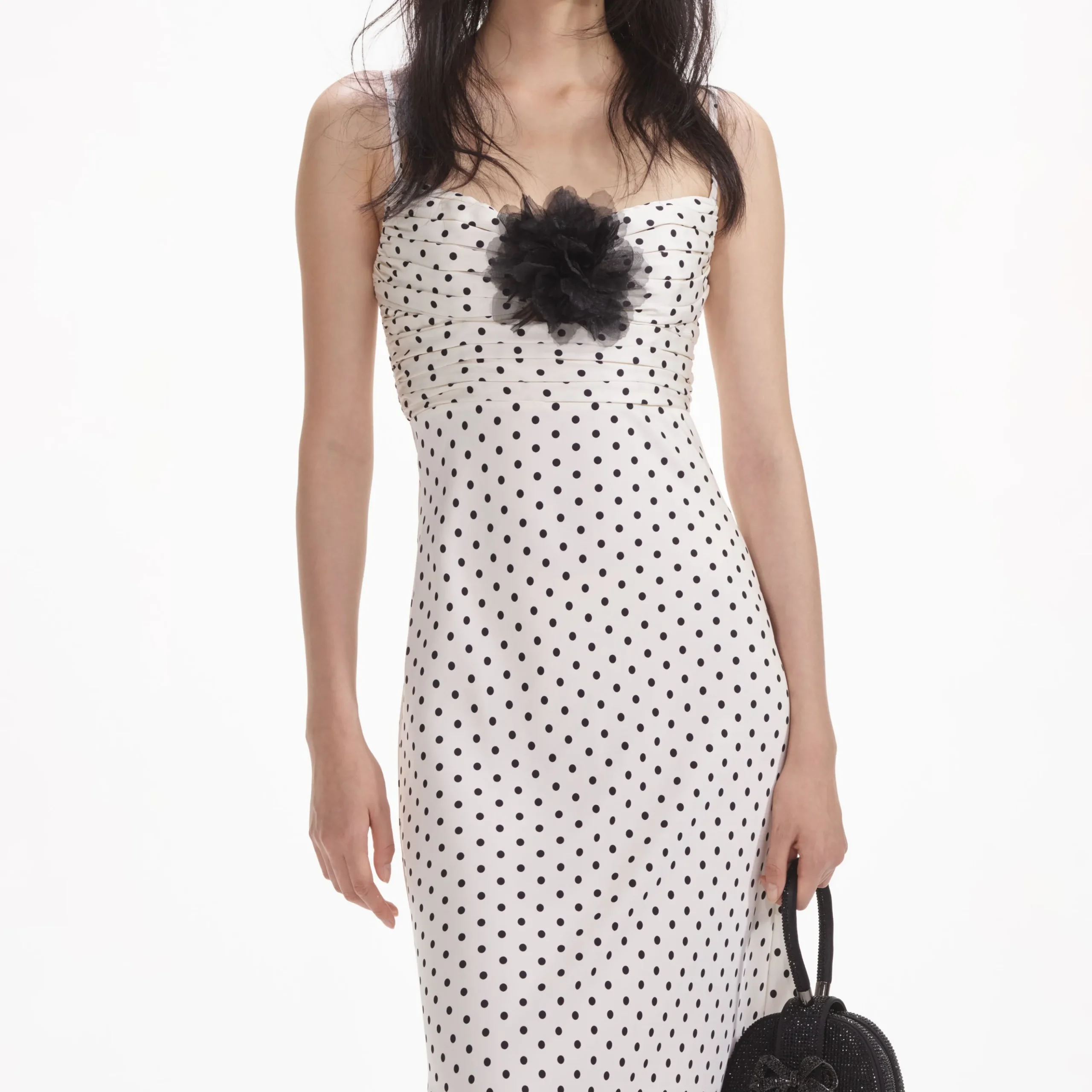 Polka Dot Satin Maxi Dress^self-portrait Cheap