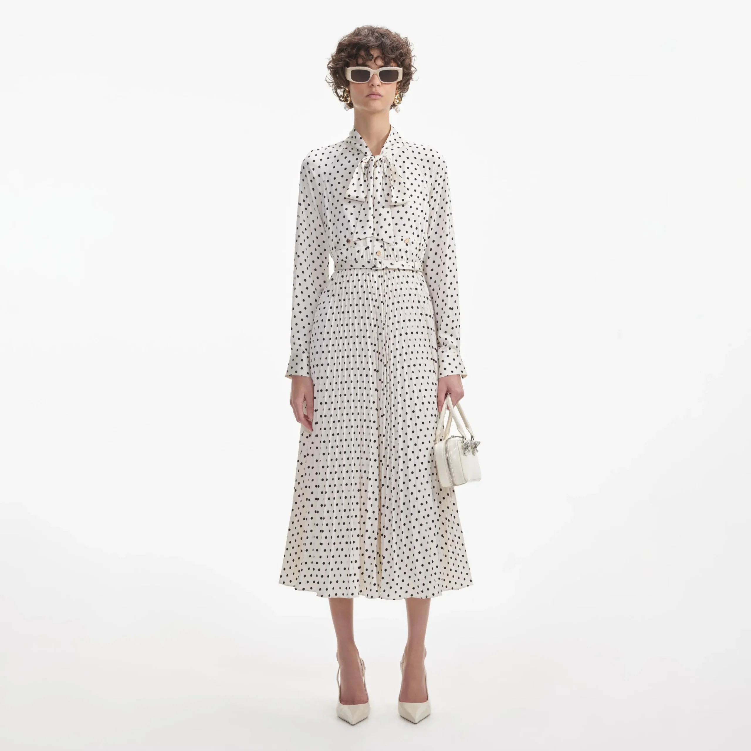Polka Dot Satin Midi Dress^self-portrait Online