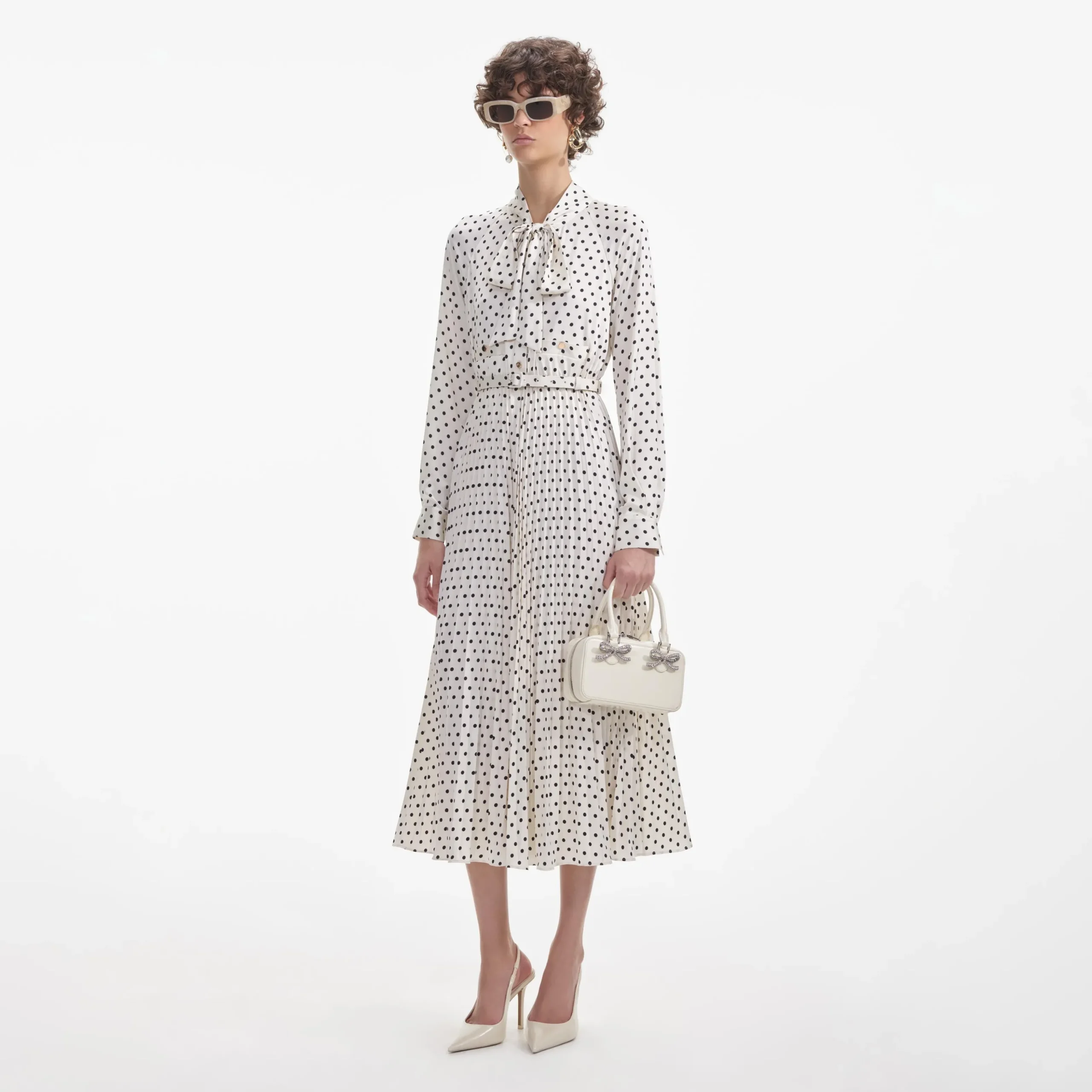 Polka Dot Satin Midi Dress^self-portrait Online