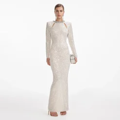 Rhinestone Diamante Trim Maxi Dress^self-portrait Discount