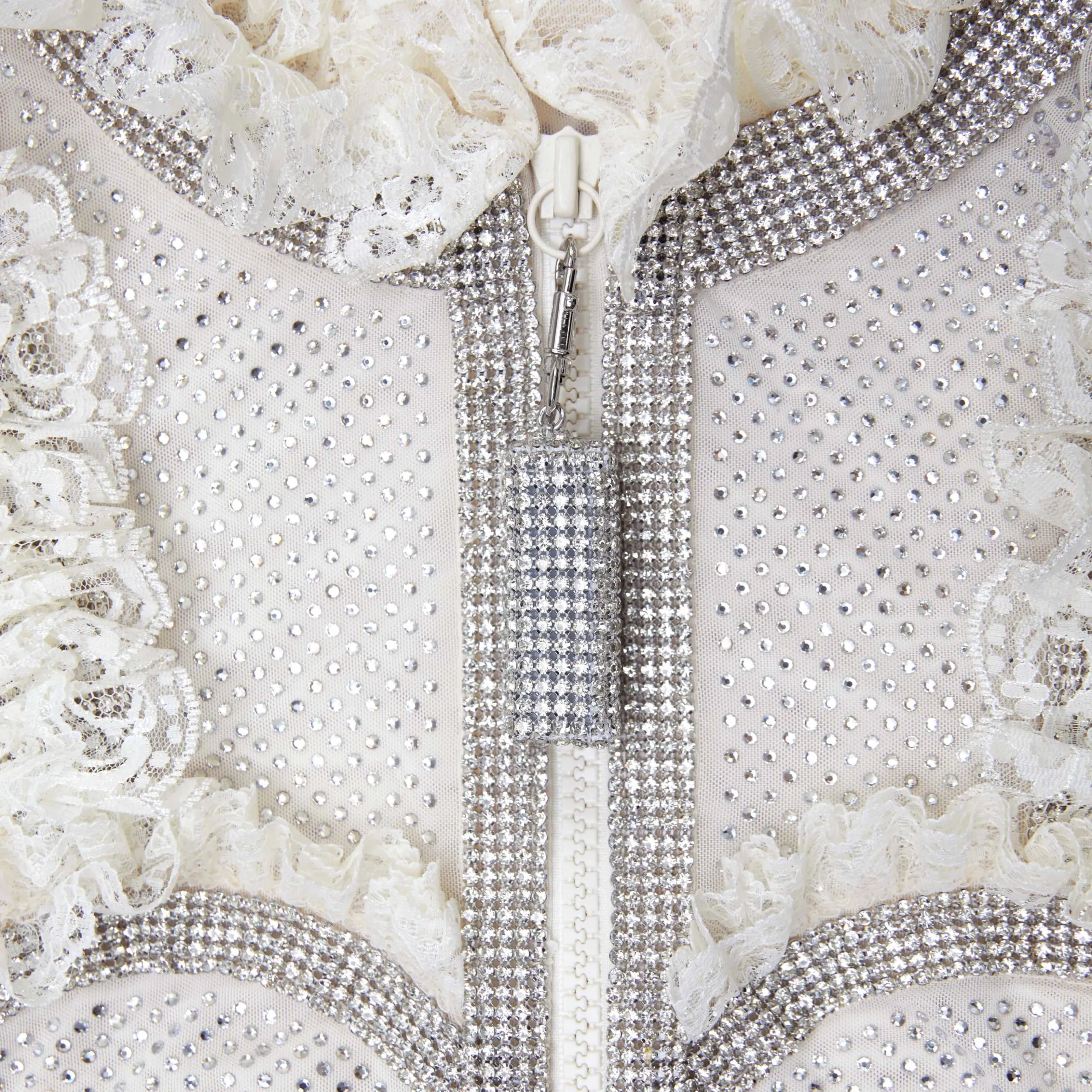 Rhinestone Mesh Ruffle Mini Dress^self-portrait Discount