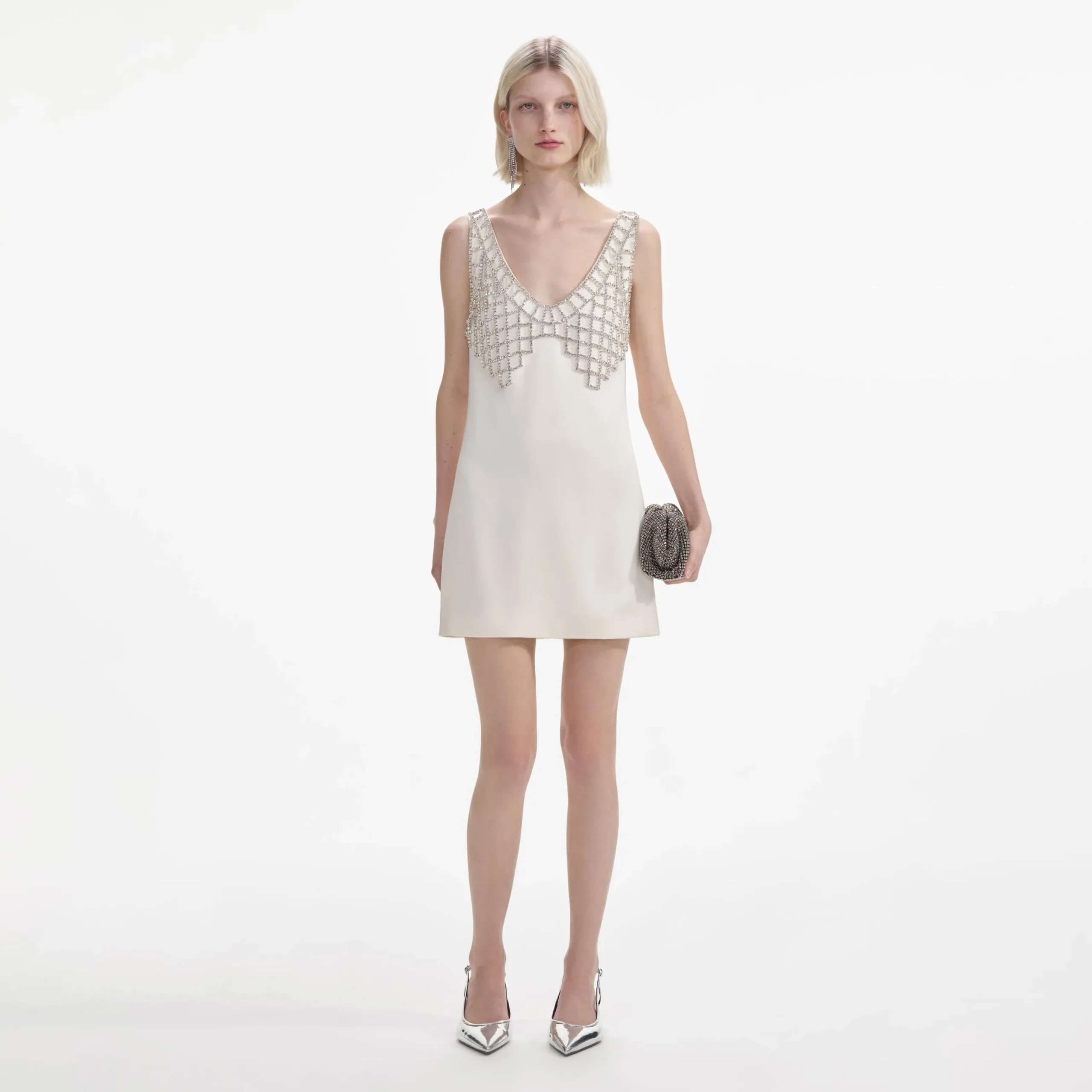 Satin Diamante Bralette Mini Dress^self-portrait Outlet