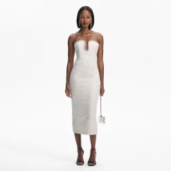 Sequin Boucle Strapless Midi Dress^self-portrait Flash Sale