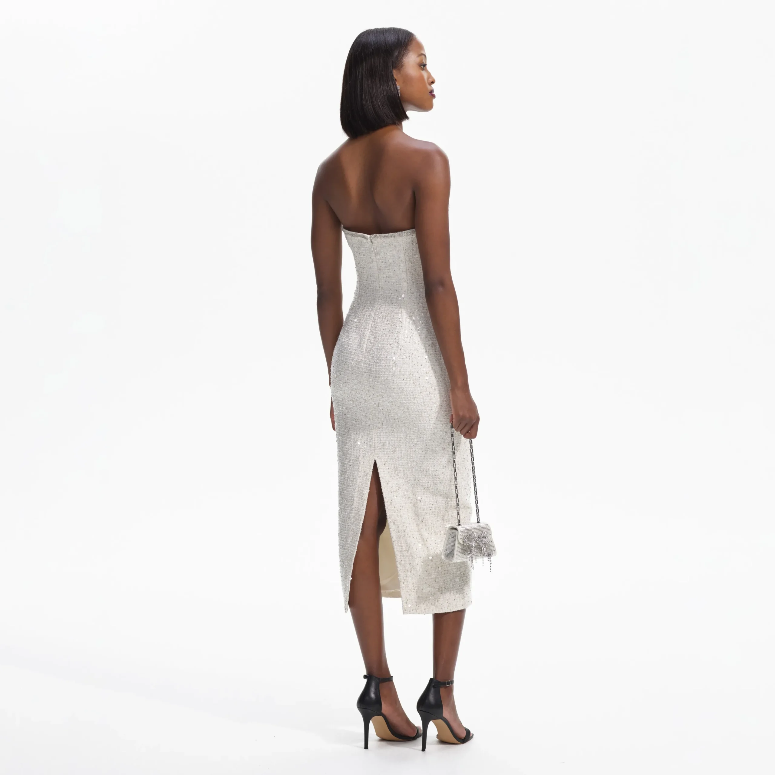 Sequin Boucle Strapless Midi Dress^self-portrait Flash Sale