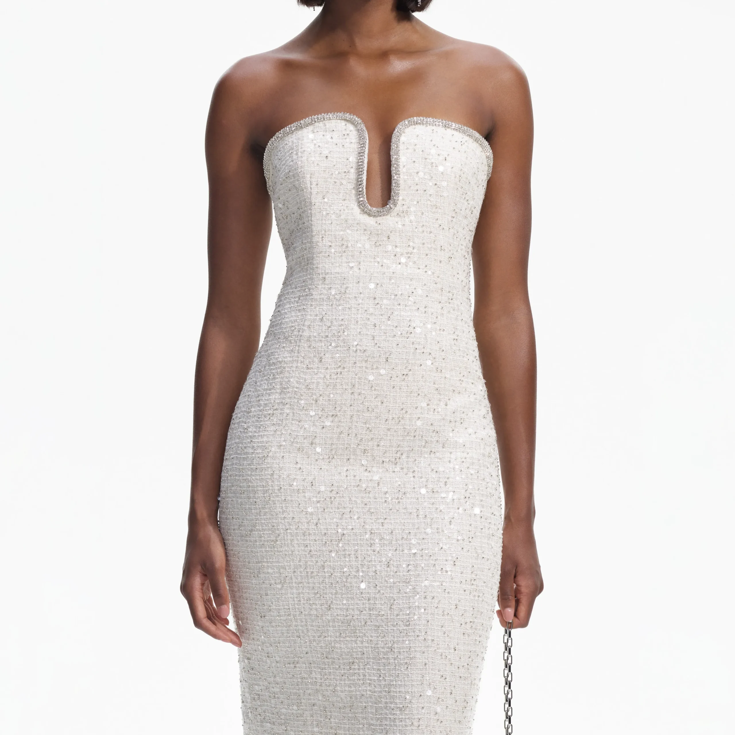 Sequin Boucle Strapless Midi Dress^self-portrait Flash Sale