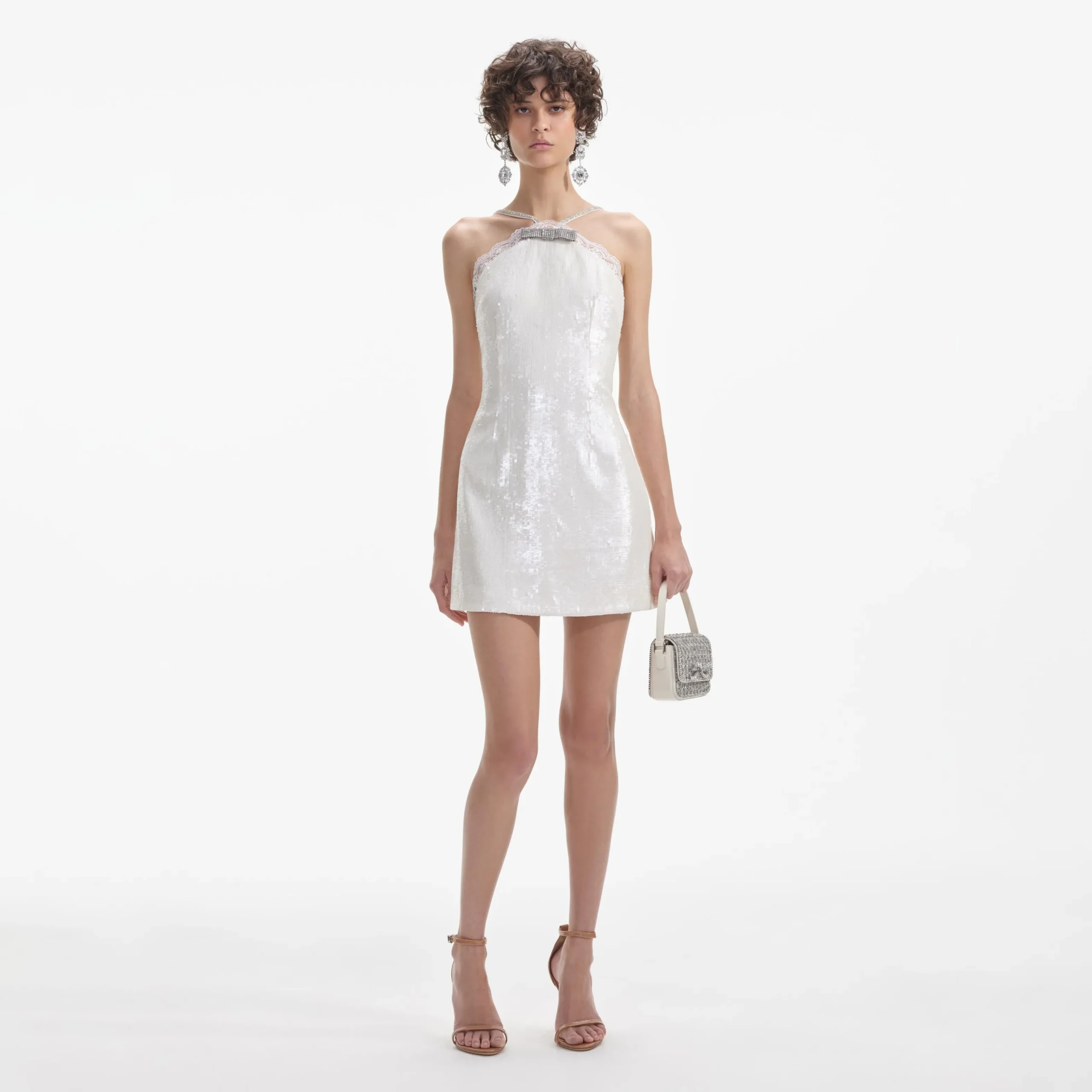 Sequin Halter Mini Dress^self-portrait Clearance