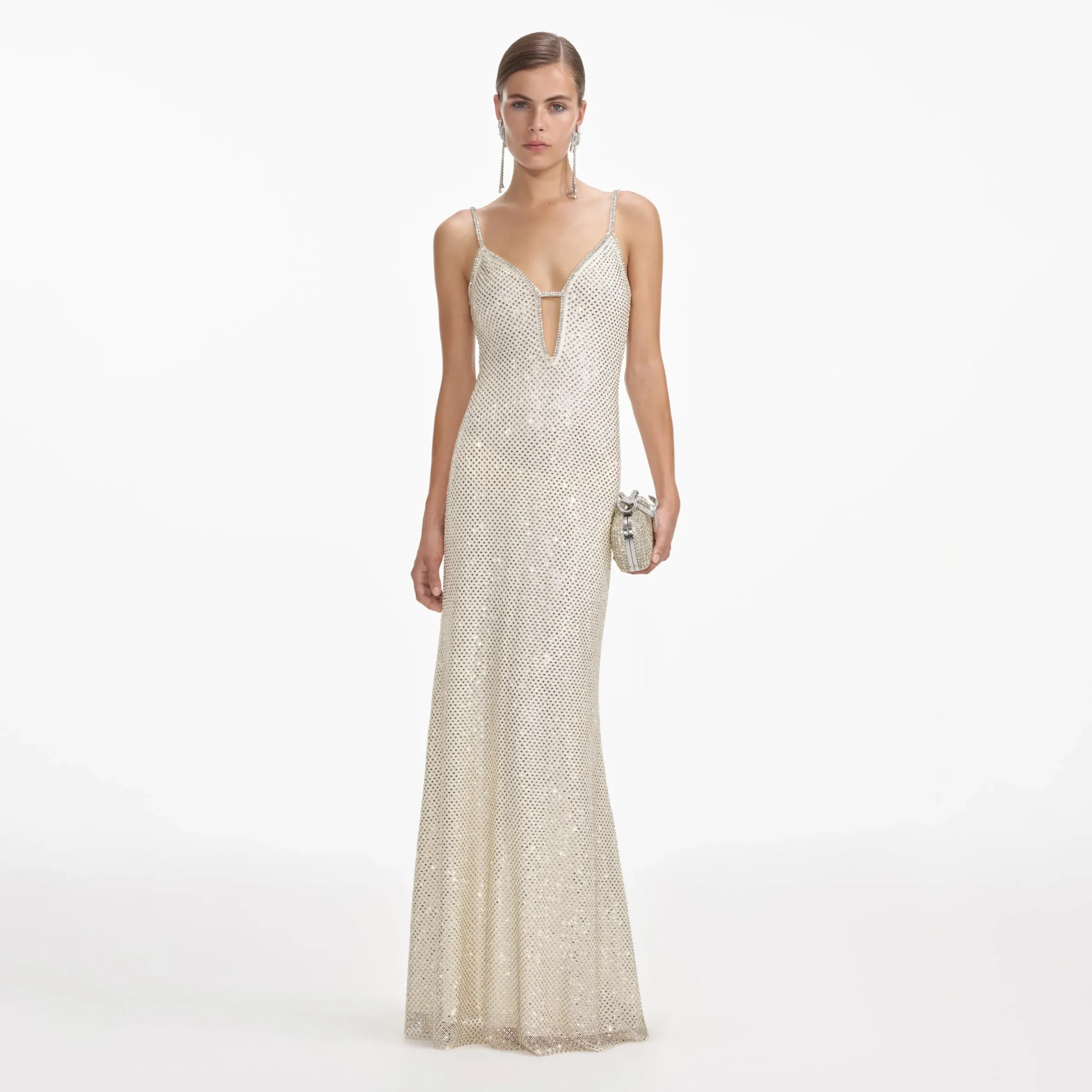 Square Rhinestone Fishnet Maxi Dress^self-portrait Best
