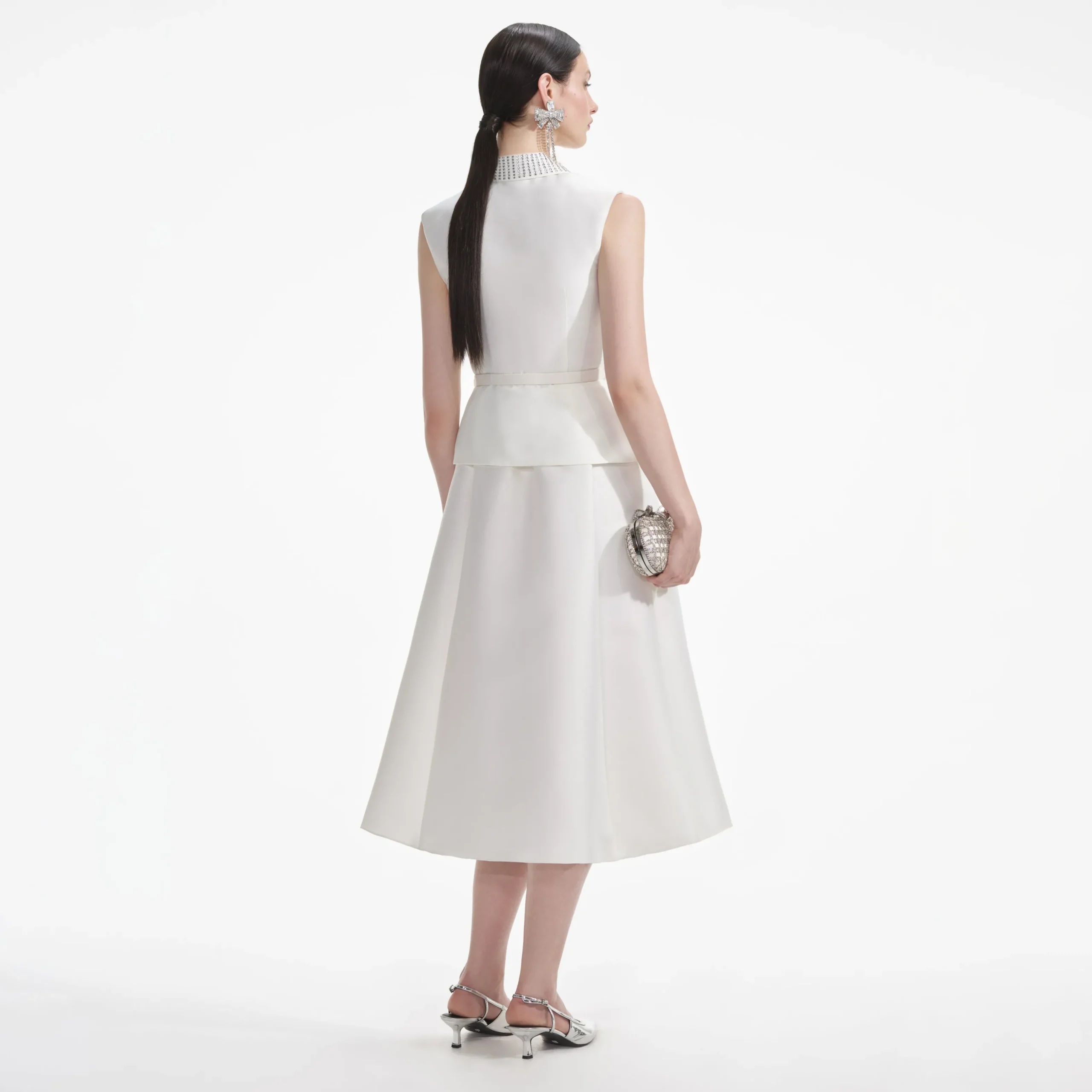 Taffeta Diamante Midi Dress^self-portrait Store