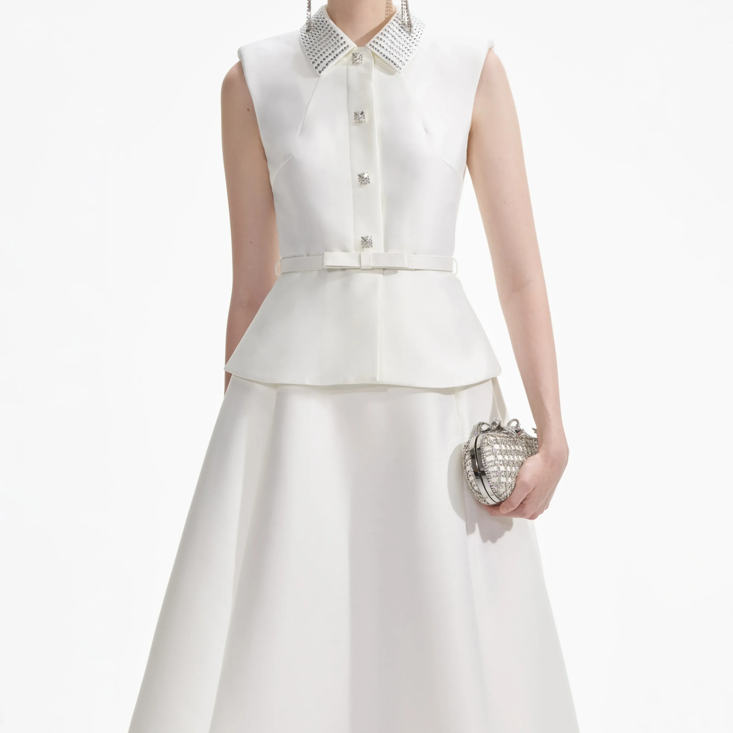 Taffeta Diamante Midi Dress^self-portrait Store
