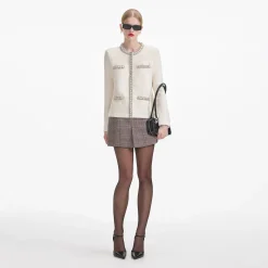 Textured Knit Embellished Cardigan^self-portrait Hot