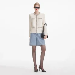 Textured Knit Embellished Cardigan^self-portrait Hot